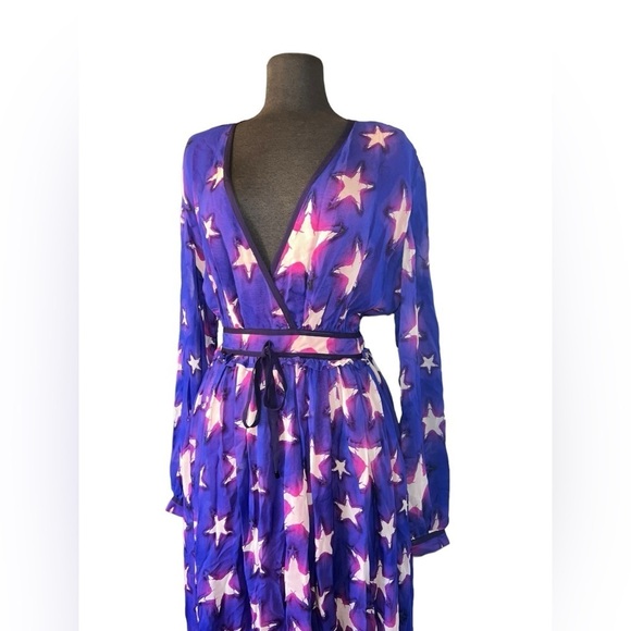 JUST CAVALLI BY ROBERTO CAVALLI - Star Print Maxi Dress Sz 40 / 8 US - Picture 3 of 10
